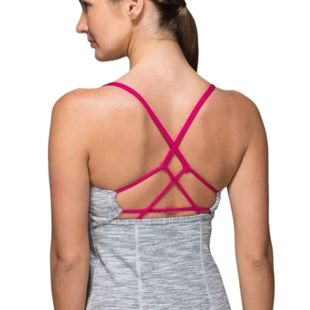 Lululemon Dancing Warrior Tank Wee Are From Space Silver Spoon Magenta Size 6